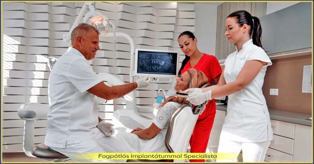 Implantológus, implantátum beültetés specialista.